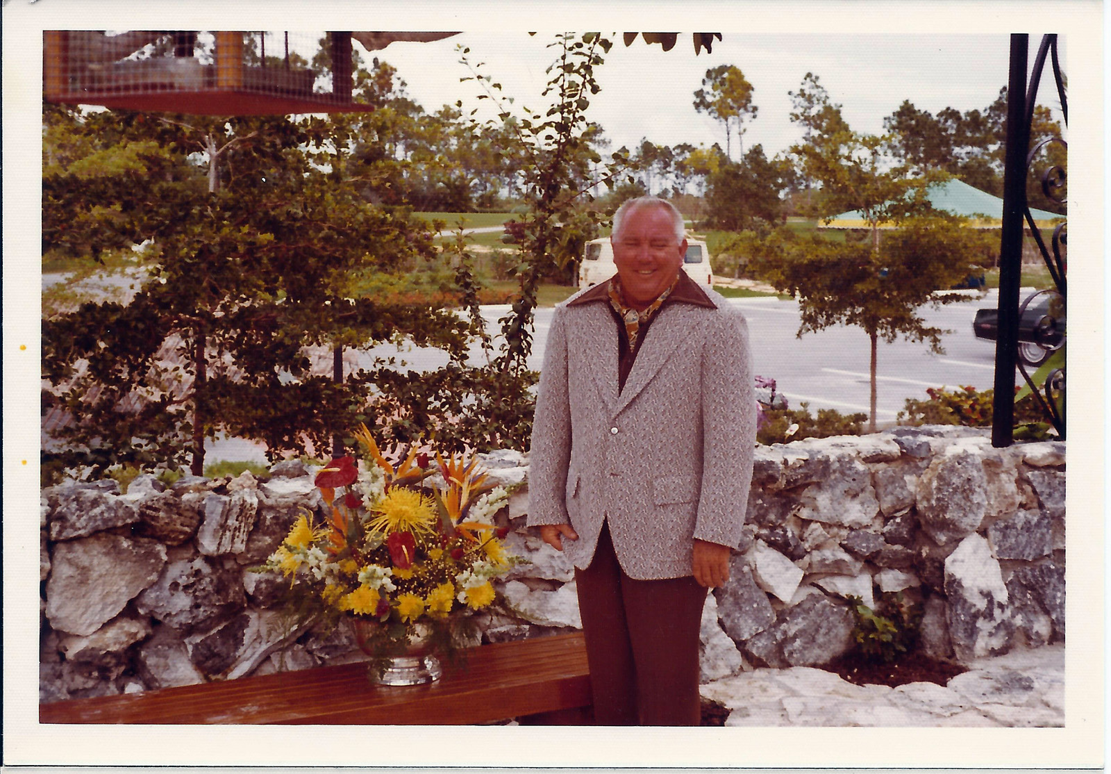 Horace Gay at the dedication of the Garden of the Groves
